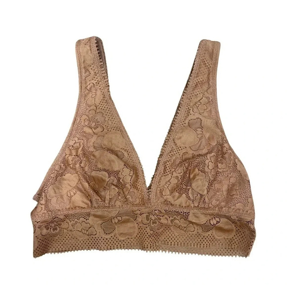 Aerie Paradise Lace Plunge Bralette Size
Small -  Tan / Terracotta - Picture 5 of 7